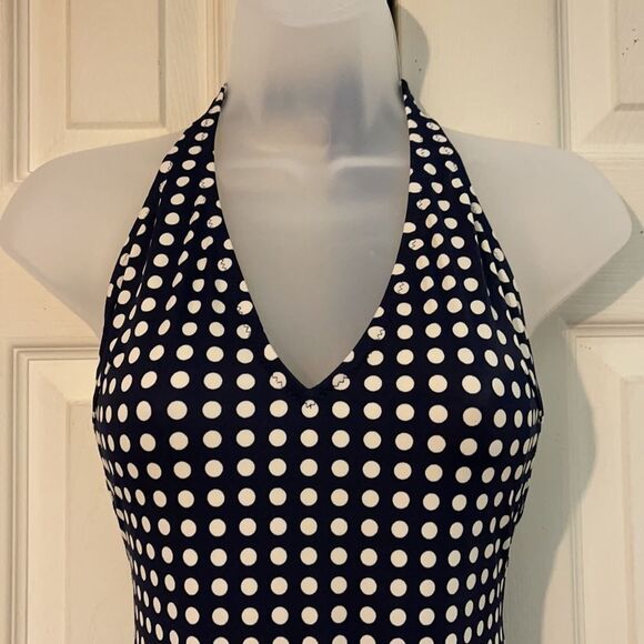 J. Crew Navy Blue & White Polka Dot Swimsuit 6 - Picture 3 of 13